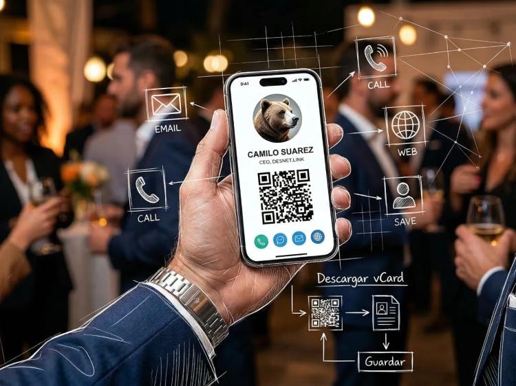 vcards en la mano de alguien